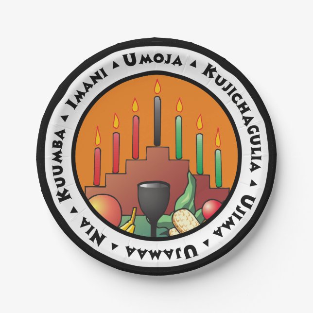 7 Principles of Kwanzaa Paper Plate (Front)