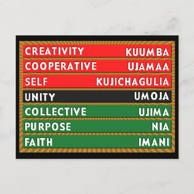 7 Principles Postcard (Front)