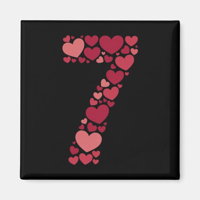 7 Romantic 67 Heart Pattern Valentine Love Trend 6 Magnet (Front)