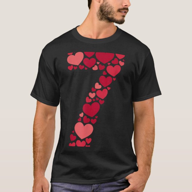 7 Romantic 67 Heart Pattern Valentine Love Trend 6 T-Shirt (Front)