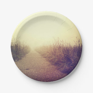 7" Round Paper Plate Sunrise Pathway Walkway Path