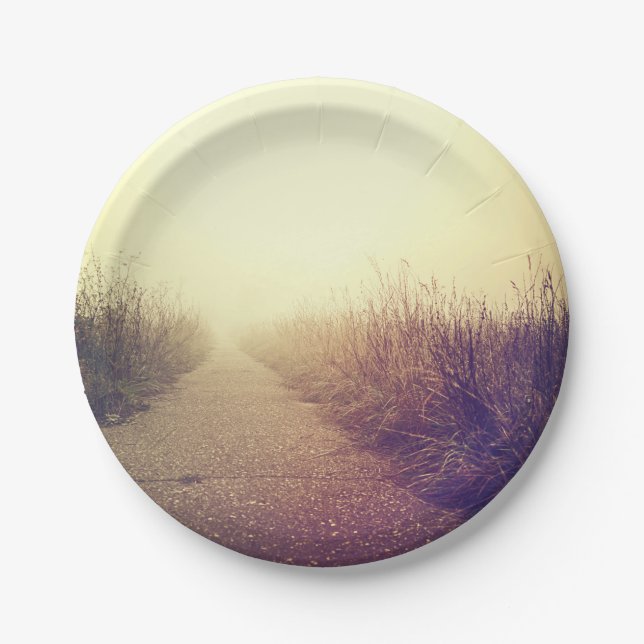 7" Round Paper Plate Sunrise Pathway Walkway Path (Front)