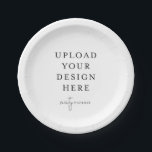 7" Round Paper Plates (set of 8)<br><div class="desc">Customise your design in Templett. After you are done editing,  download your file in a JPG format (don't forget to turn on the bleed option). Upload your design here by clicking on the blue "Personalise" button.</div>
