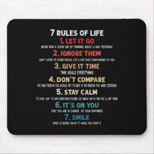 7 Rules Of Life Motivational Quotes For Men, Women Mouse Pad