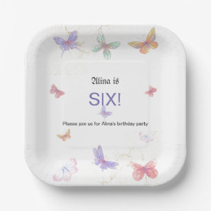 7" Square Birthday Party Paper Plate