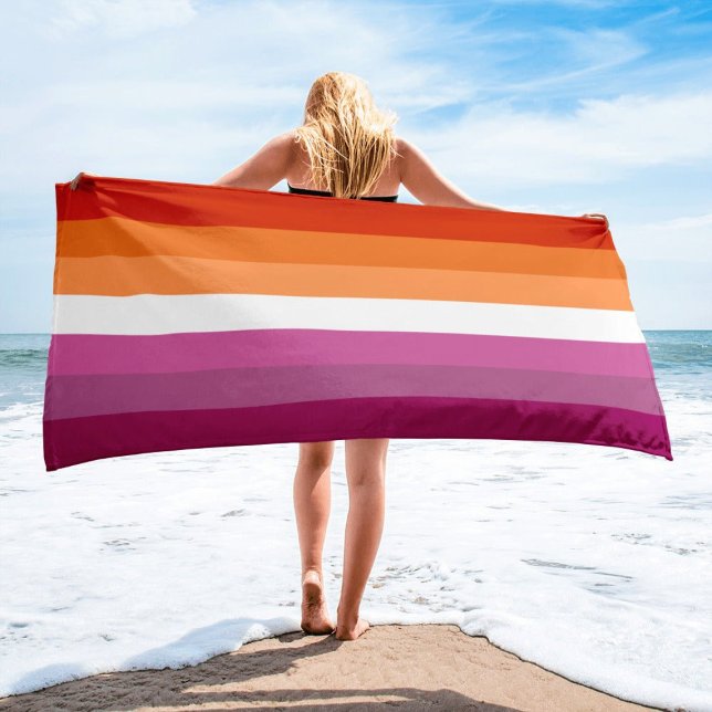 7 Stripe Lesbian Sunset Pride Flag Beach Towel (Creator Uploaded)