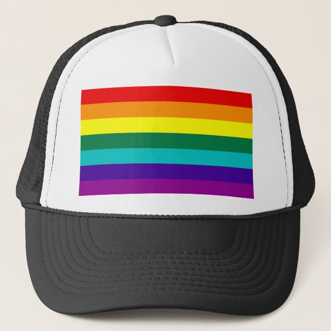 7 Stripes Rainbow Gay Pride Flag Hat (Front)