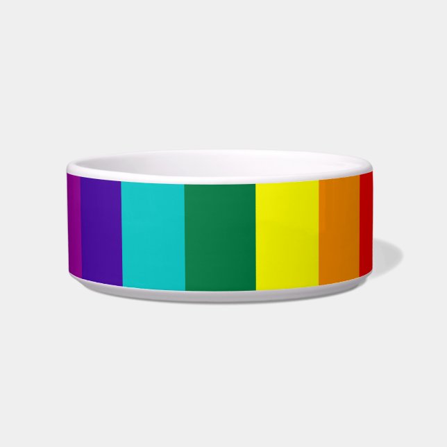 7 Stripes Rainbow Gay Pride Flag Pet Bowl (Front)