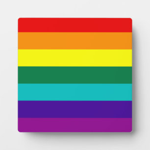 7 Stripes Rainbow Gay Pride Flag Plaque