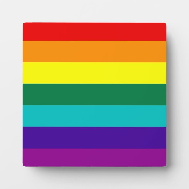 7 Stripes Rainbow Gay Pride Flag Plaque (Front)