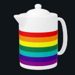 7 Stripes Rainbow Gay Pride Flag Teapot<br><div class="desc">7 Stripes Rainbow Gay Pride Flag Teapot 

 Version with hot pink stripe removed because of the unavailability of hot-pink fabric (1978–79).</div>