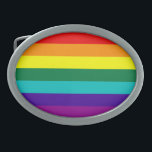 7 Stripes Rainbow Pride Flag Belt Buckle<br><div class="desc">7 Stripes Rainbow Gay Pride Flag Belt Buckle 

 Version with hot pink stripe removed because of the unavailability of hot-pink fabric (1978–79).</div>