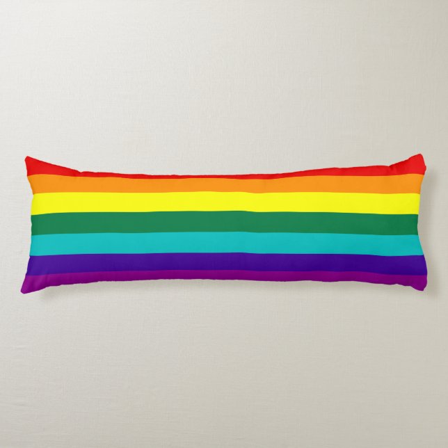 7 Stripes Rainbow Pride Flag Body Cushion (Front)