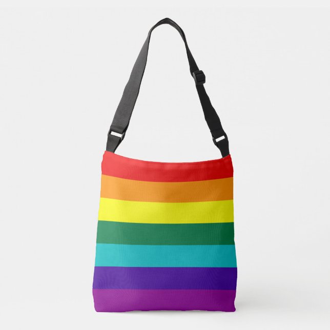 7 Stripes Rainbow Pride Flag Crossbody Bag (Front)