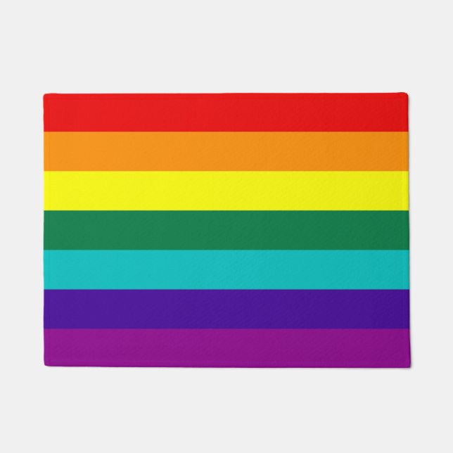 7 Stripes Rainbow Pride Flag Doormat (Front)