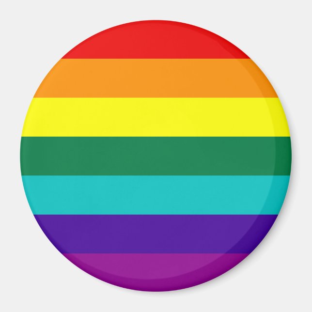 7 Stripes Rainbow Pride Flag Magnet (Front)