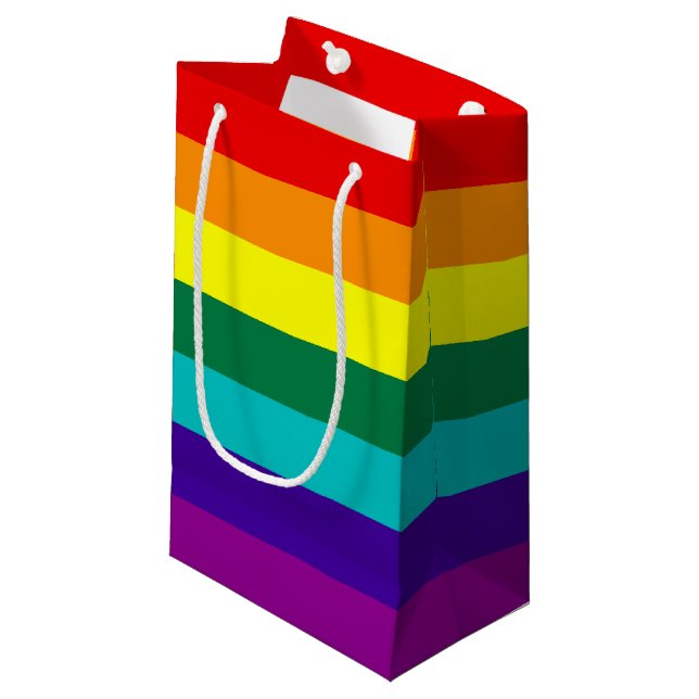 7 Stripes Rainbow Pride Flag Small Gift Bag (Front Angled)
