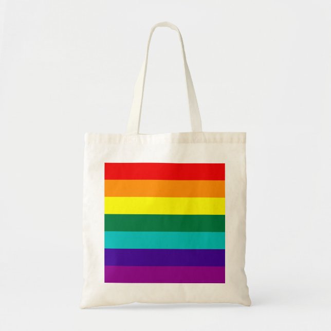 7 Stripes Rainbow Pride Tote Bag (Front)