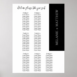 7 Table Elegant Modern Wedding Seating Chart