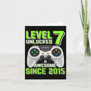 7 Unlocked Awesome 2015 Video Game 7th Birthday Bo Card