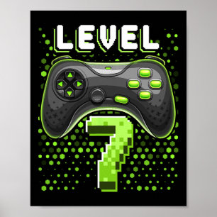 7 Video Game Controller 7th Birthday Gamer Gift Bo Poster