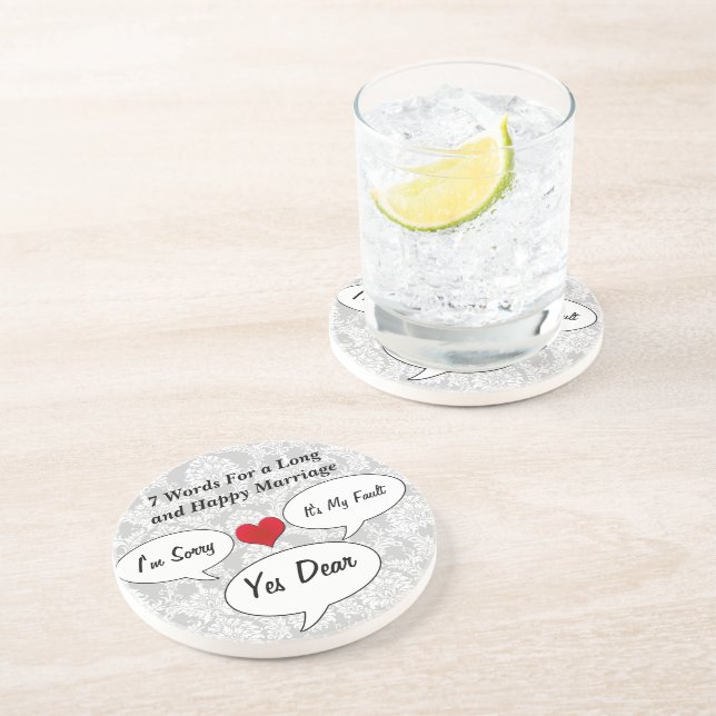 7 Words For A Long And Happy Marriage Coasters (Side)