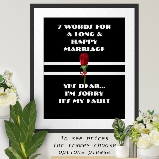 7 Words For A Long And Happy Marriage Poster (Creator Uploaded)