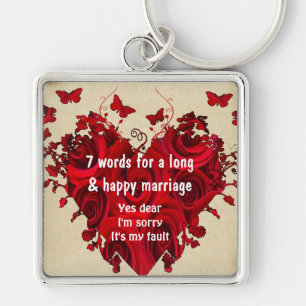 7 Words For A Long Marriage & Happy Marriage Key Ring