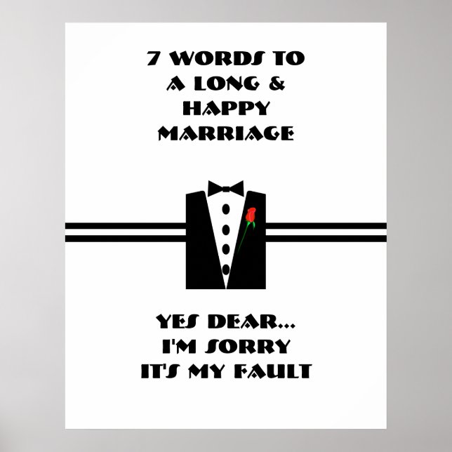 7 Words To A Long And Happy Marriage - Poster (Front)