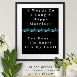 7 Words To A Long And Happy Marriage - Poster
