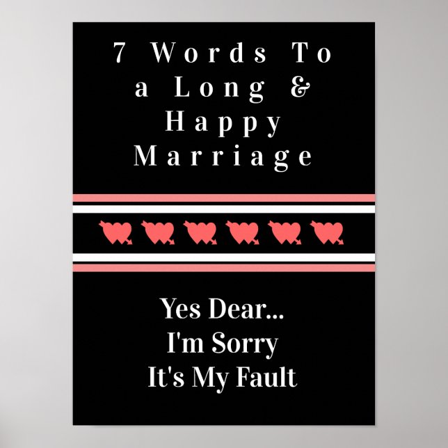 7 Words To A Long And Happy Marriage - Poster (Front)