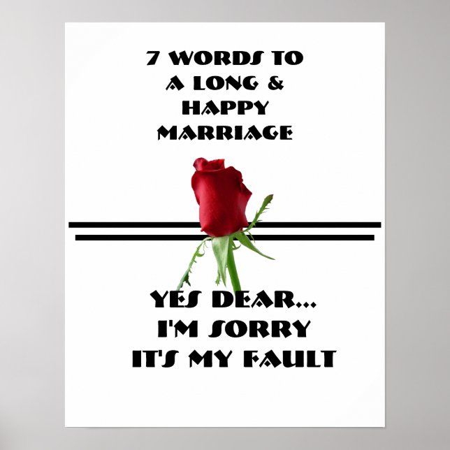 7 Words To A Long And Happy Marriage - Poster (Front)