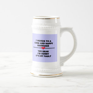 7 Words To A Long Marriage Beer Stein