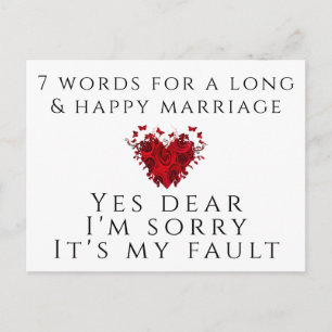 7 Words To A Long Marriage Postcard