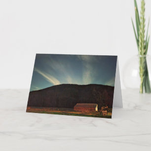 7"x5" Folded Card    Red Barn Moonrise 2