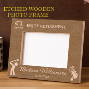 7"x5" Photo Golf Theme Enjoy Retirement Name Date Etched Frames