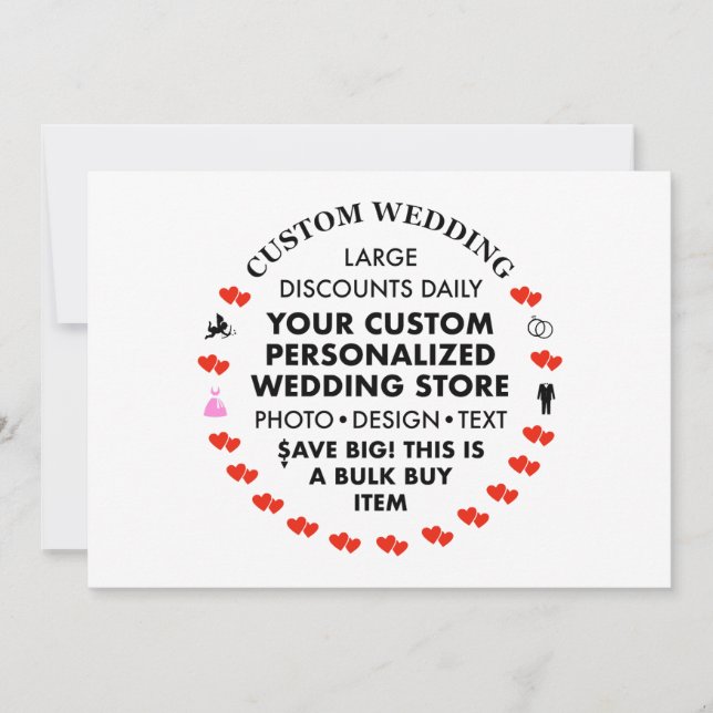 7" x 5" Wedding Invitation - Best Seller! (Front)