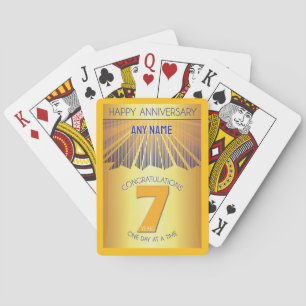 7 Year   Golden Ray 12 Step CUSTOM NAME Playing Cards