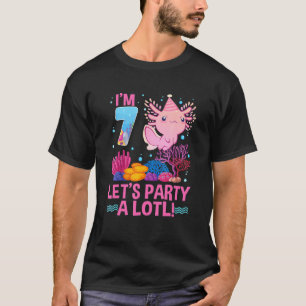 7 Year Old 7th Birthday Axolotl Boys Girls T-Shirt