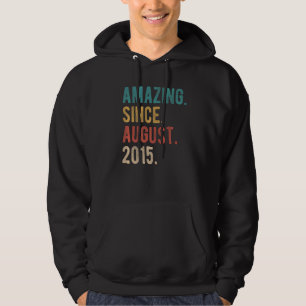 7 Year Old 7th Birthday Bday Amazing Since August Hoodie