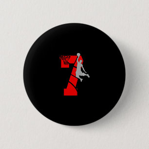 7 Year Old 7th Sketll Birthday Partytheme Boys Gir 6 Cm Round Badge