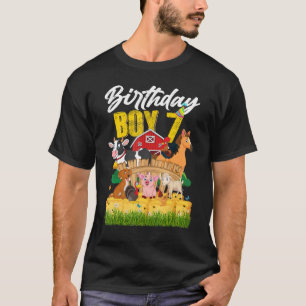 7 Year Old Barnyard Birthday Boy 7th Farm Animals T-Shirt