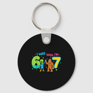 7 Year Old Birthday Alien 6 Now I'm 7 67 Funny For Key Ring
