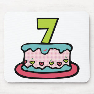7 Year Old Birthday Cake Mouse Pad
