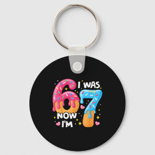 7 Year Old Birthday I Was 6 Now I'm 7 67 Funny Kid Key Ring