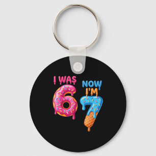 7 Year Old Birthday I Was 6 Now I'm 7 67 Key Ring