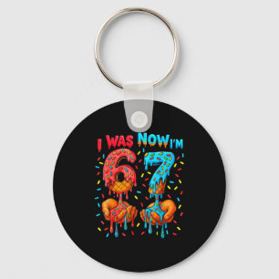 7 Year Old Birthday I Was 6 Now I'm 7 67 Meme Funn Key Ring