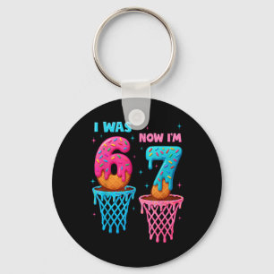 7 Year Old Birthday I Was 6 Now I'm 7 67 Meme Funn Key Ring