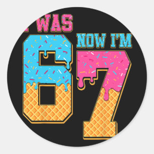 7 Year Old Birthday I Was 6 Now I'm 7 Drip 67 Meme Classic Round Sticker