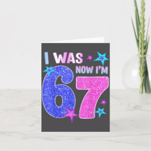 7 Year Old Birthday Kids I Was 6 Now I'm 7 Six Sev Card